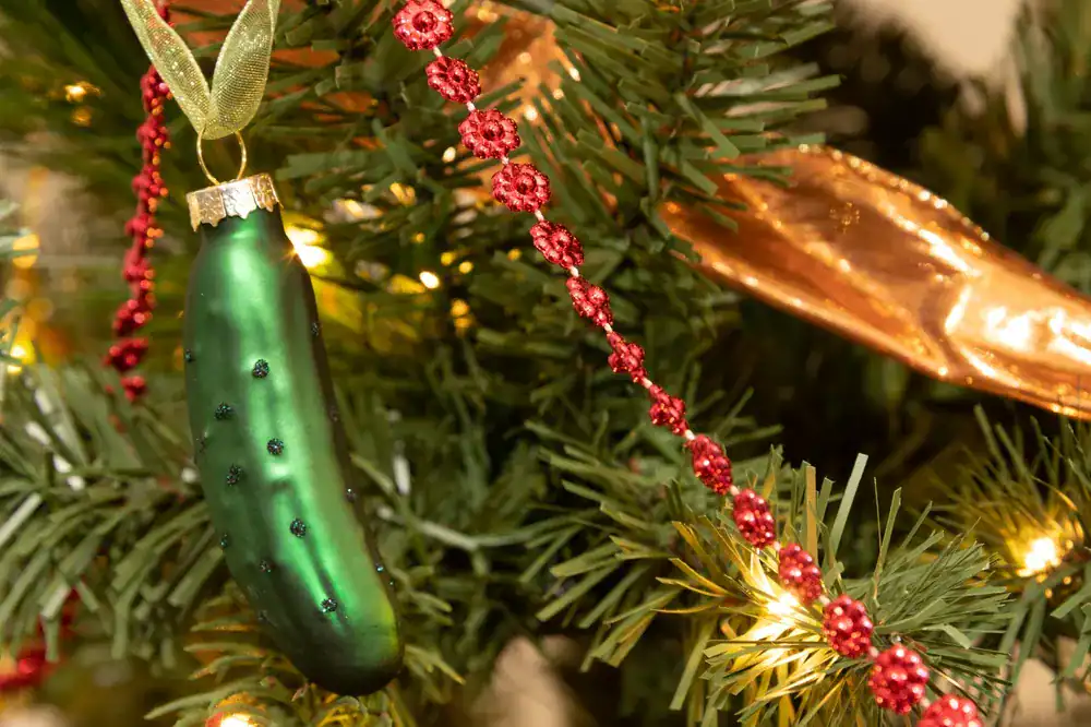 Christmas tree pickle ornament